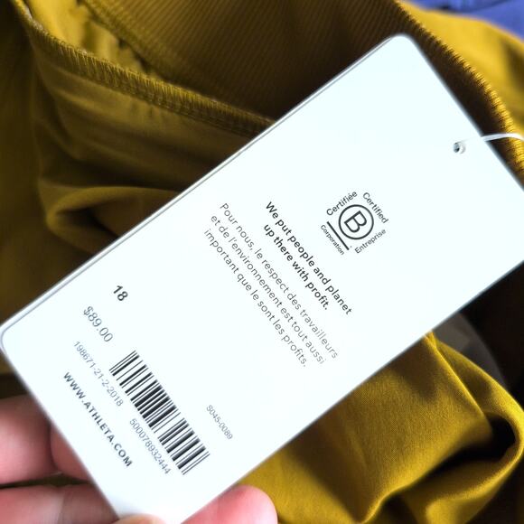 NWT Athleta Brooklyn Ankle Pants Tapered Leg Size 18 - Golden Mustard $89 - Picture 9 of 12